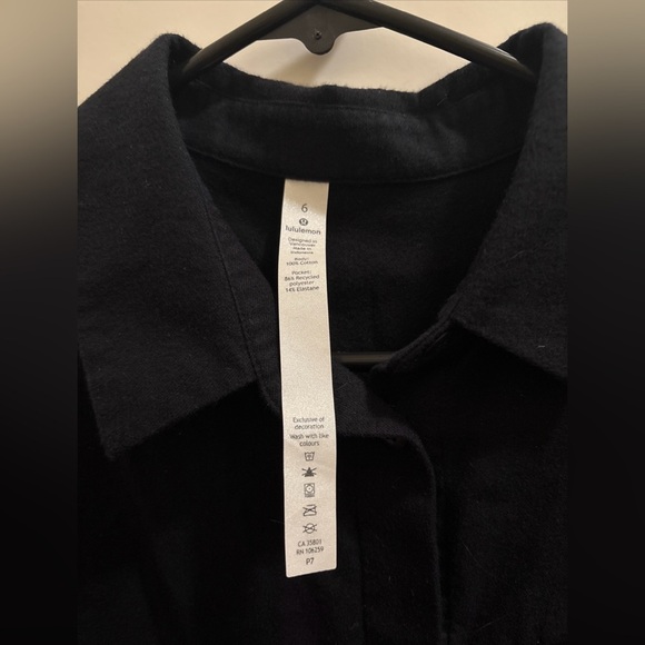 Lululemon Full Day Ahead Shirt Women's 6 Black Collared Long Sleeve Button Up - Picture 2 of 4